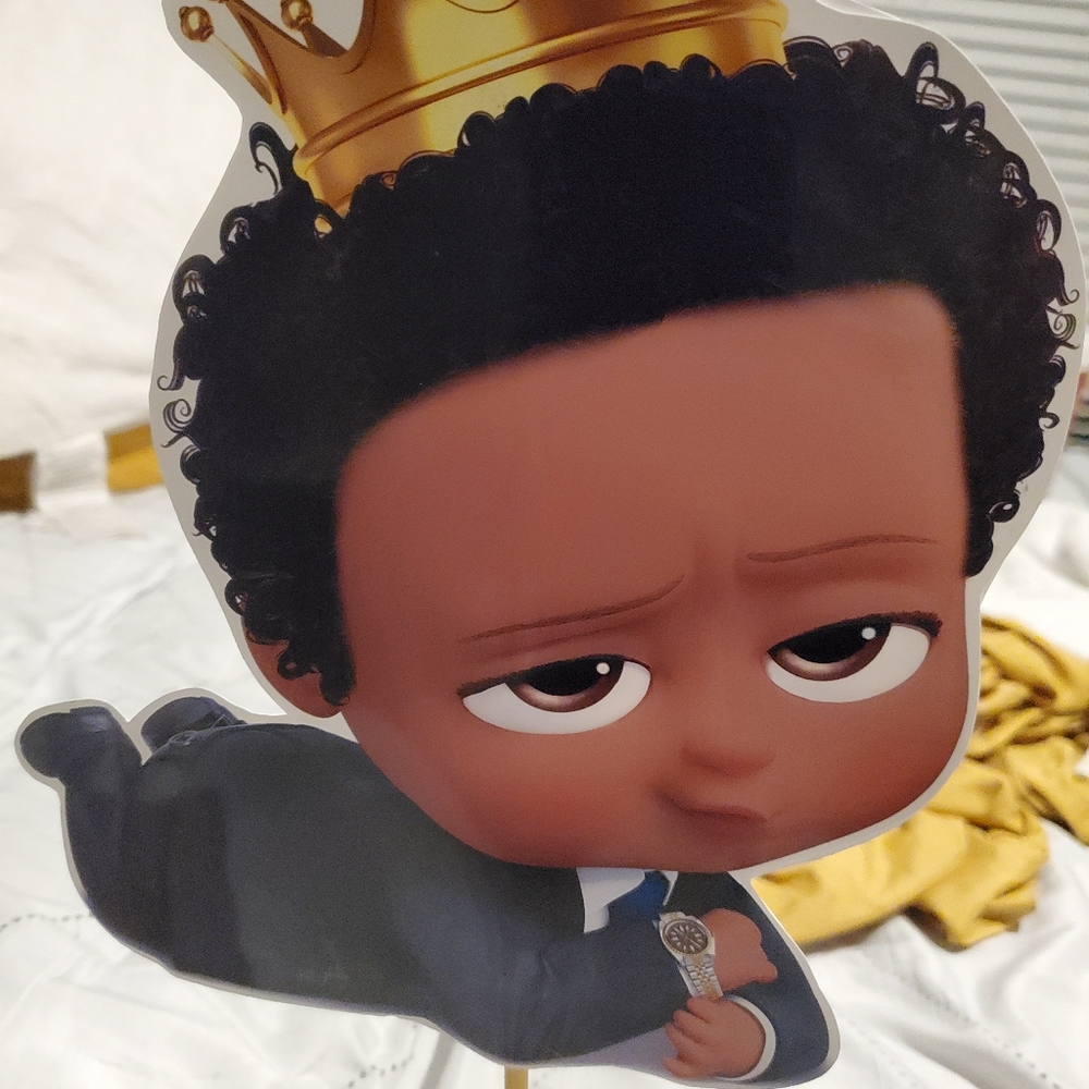 Afro Boss Baby Centerpiece